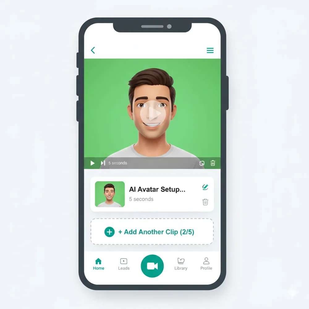 AI avatar answering a lead while the rep is with another customer